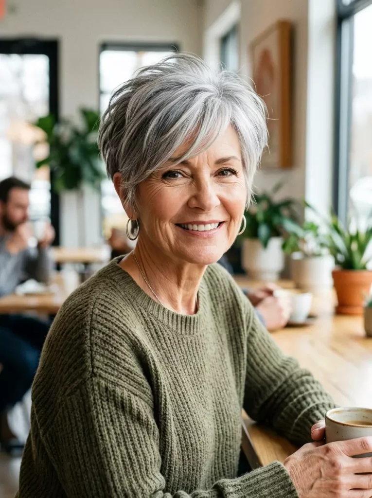 Youthful Pixie Cut with Long Bangs