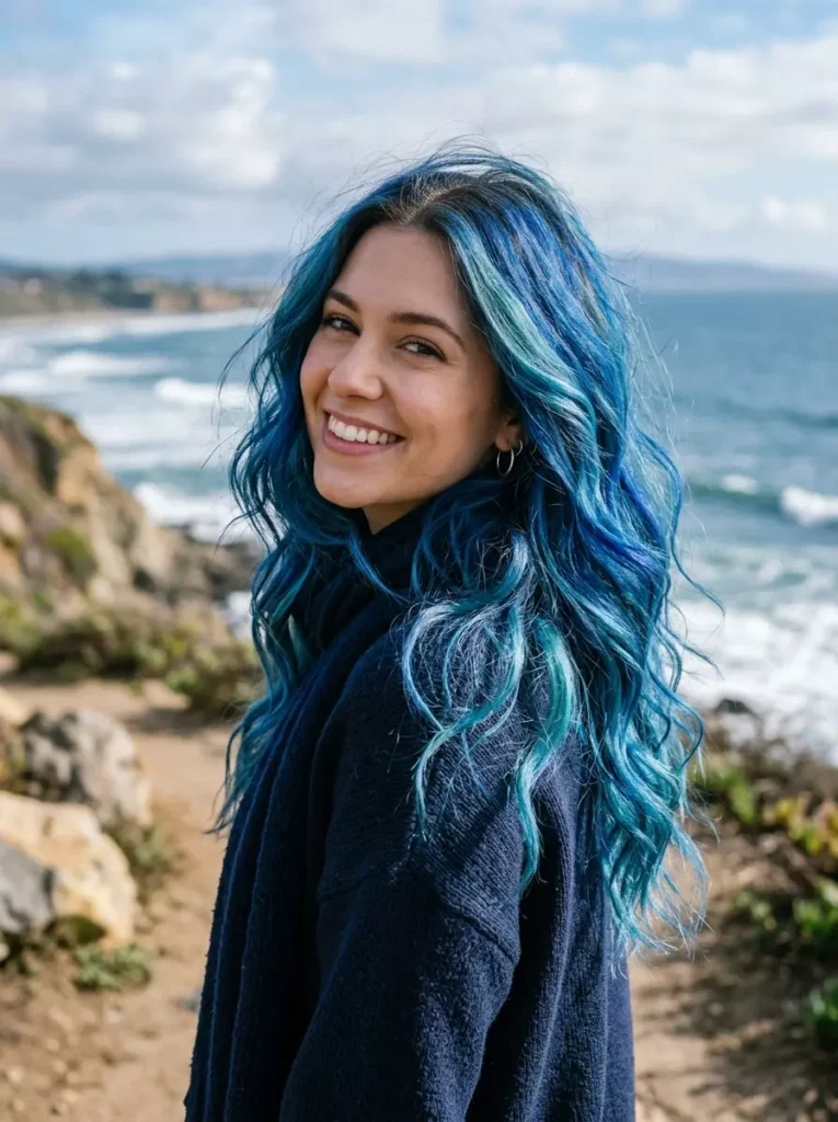 Shades of Blue Loose Hairstyle