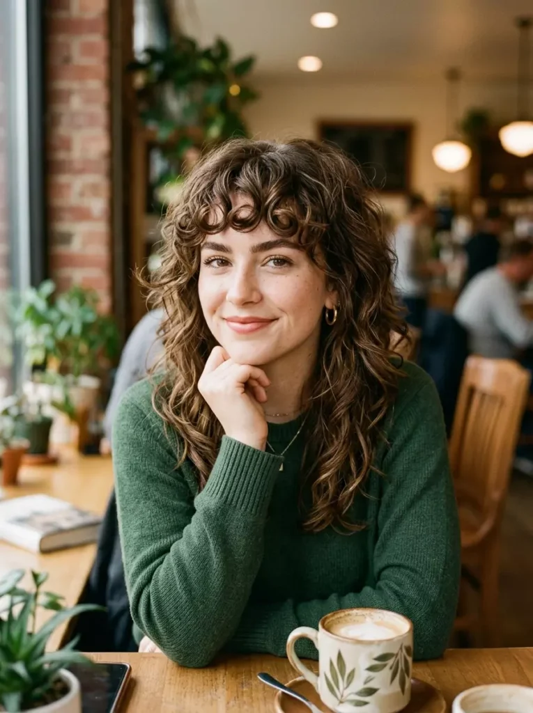 Shaggy Cut with Curled Bangs