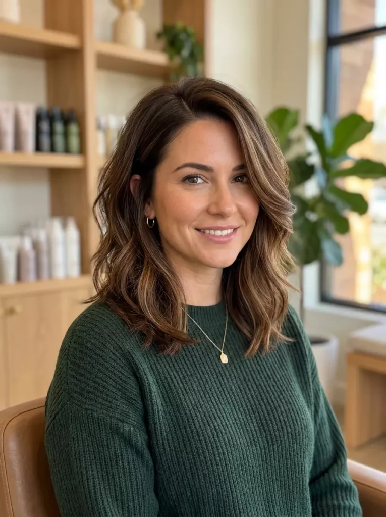 Side-Parted Hug Haircut