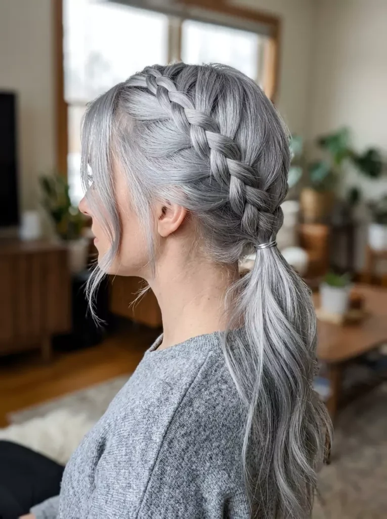 Silver French Braid