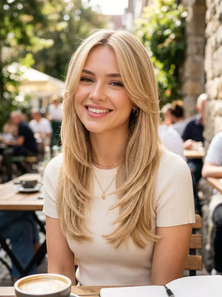 Straight Blonde Butterfly Hair
