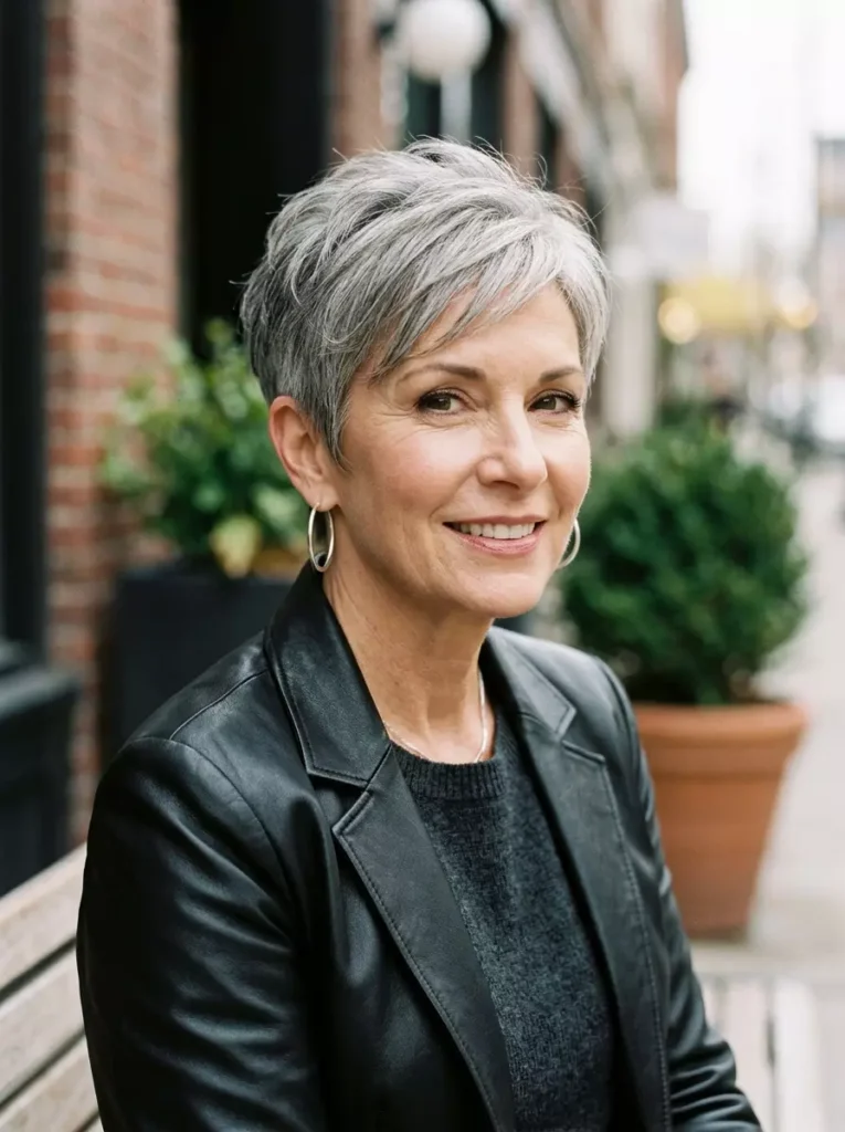 Tapered Pixie for Fine Gray Hair