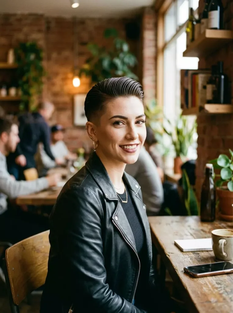 Undercut with Slicked-Back Bangs