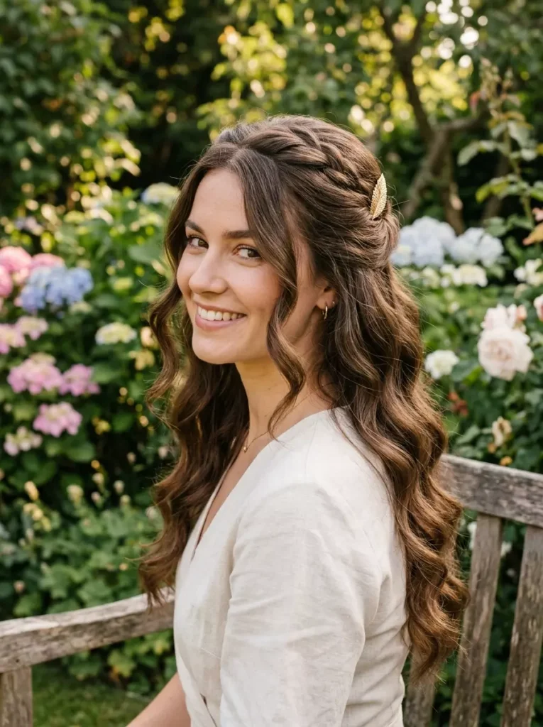 Wavy Half-Up, Half-Down Style