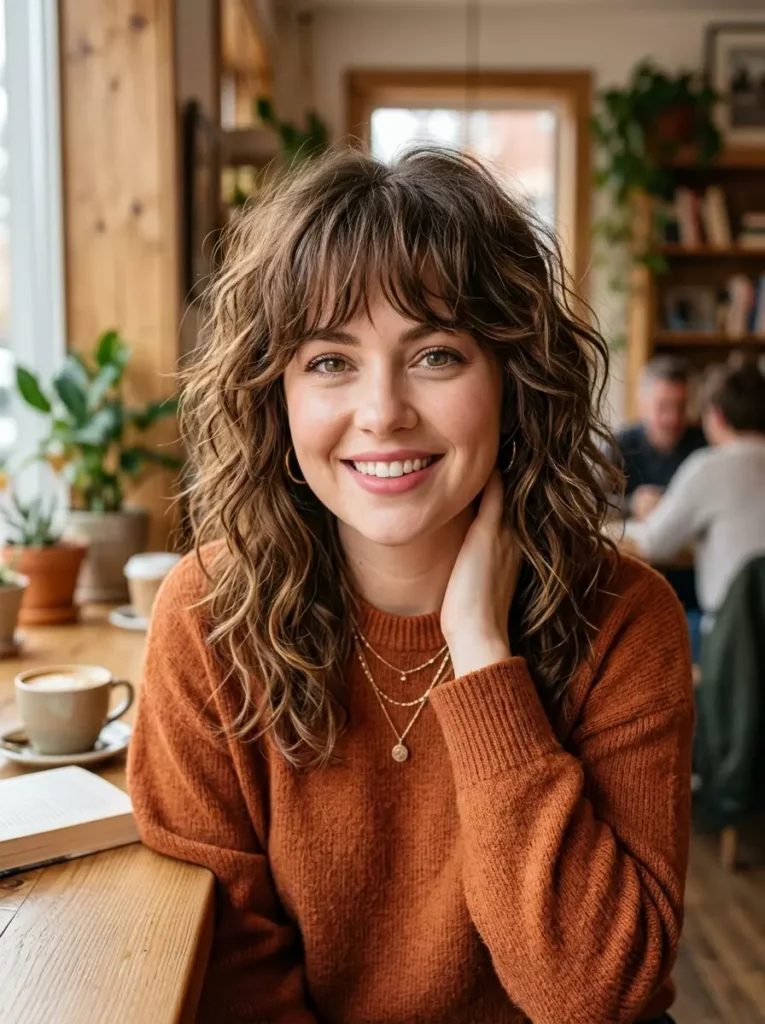 Wavy Shag for Round Face
