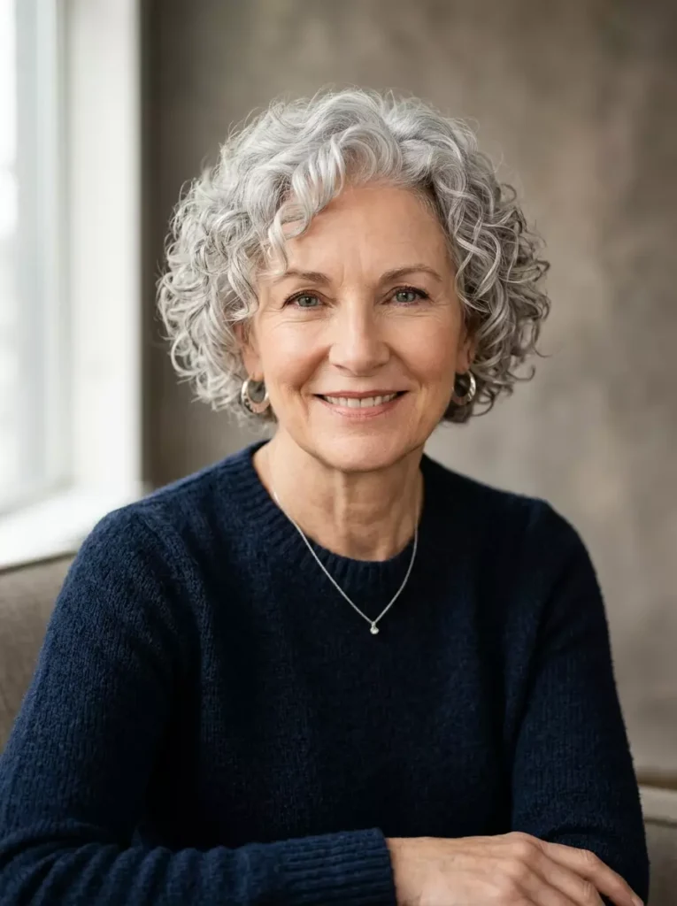 Low Maintenance Curly Haircuts for Women Over 60
