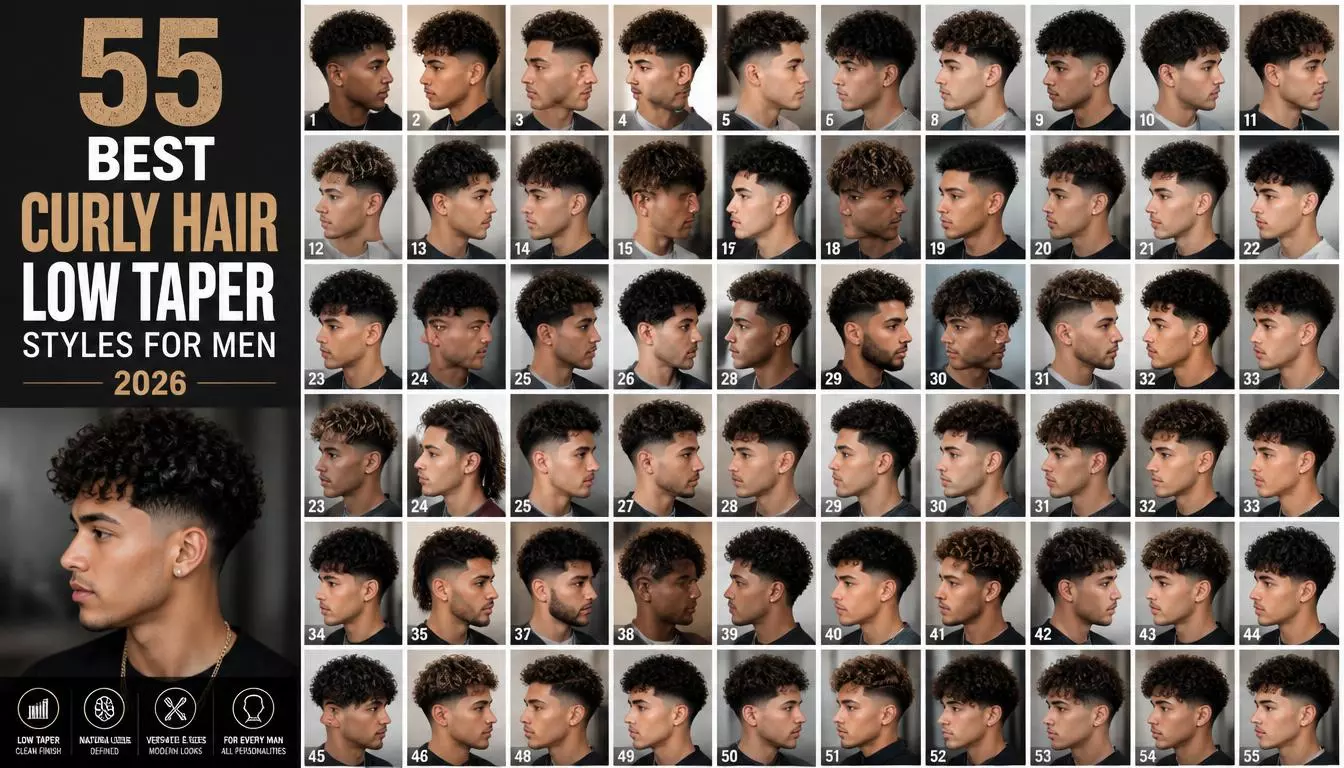 55 Best Curly Hair Low Taper Styles for Men in 2026
