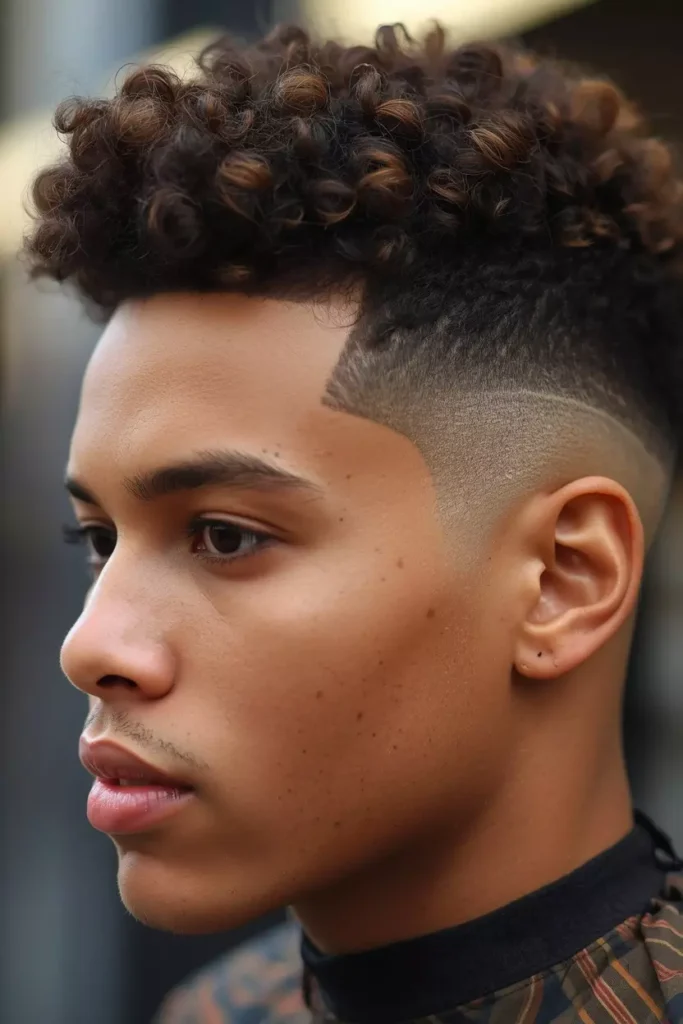 Curly Hair Low Taper Design