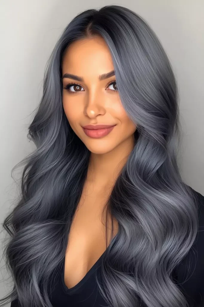 Ash Gray Long Hair