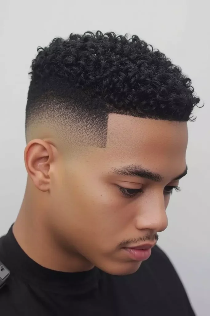 Curly Hair Low Taper Undercut