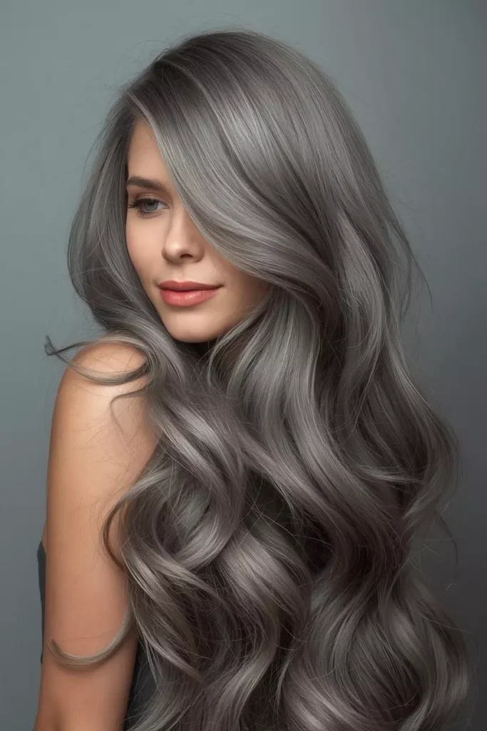 Voluminous Long Gray Hair