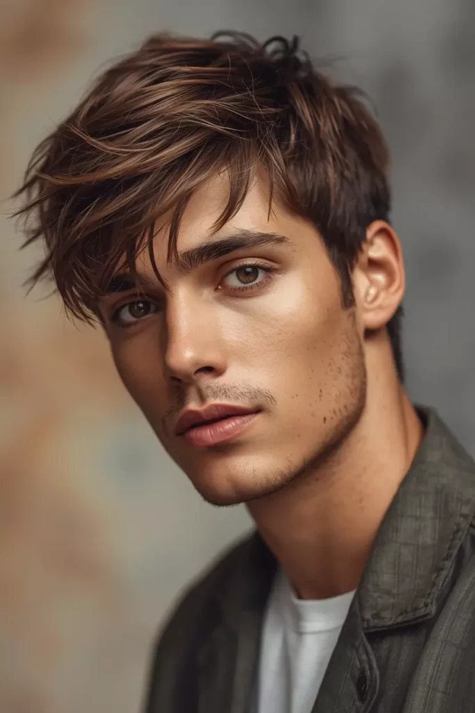 Oasis Style Wolf Cut for Men with Medium Hair