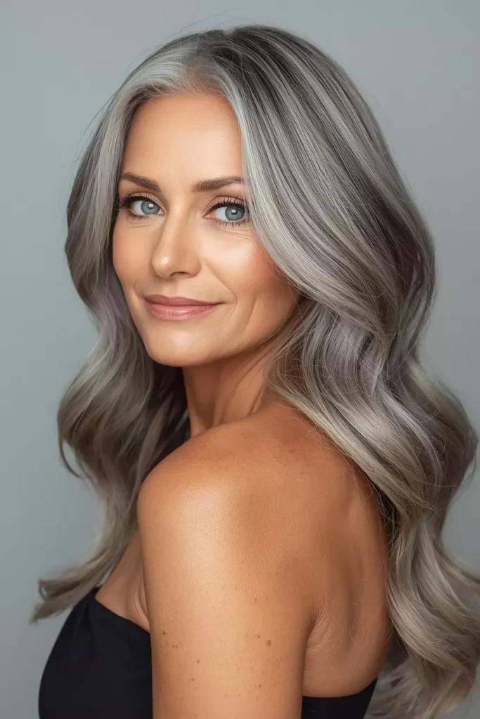 Trendy Long Gray Hair Over 50