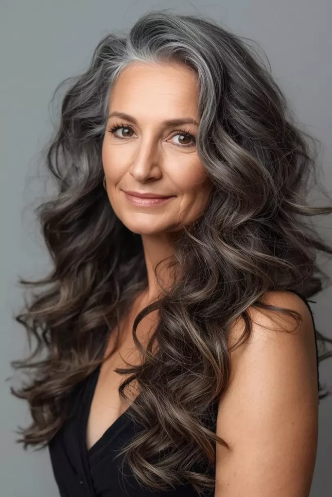 Curly Long Gray Hair Over 50