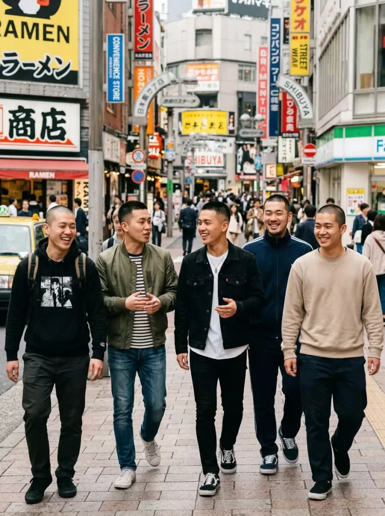 Asian Buzz Cut Men