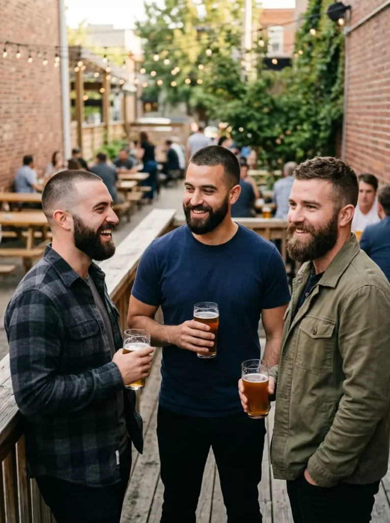 Buzz Cut Men with Beard