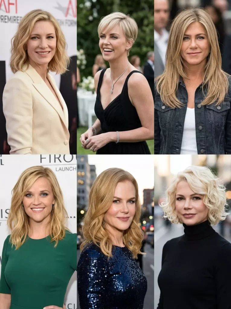 Celebrity Blonde Hairstyles for Women Over 40