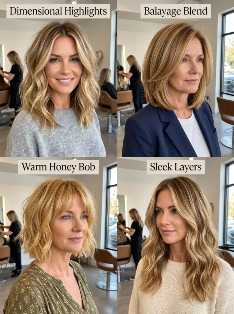 Honey Blonde Hair Ideas for Women Over 40