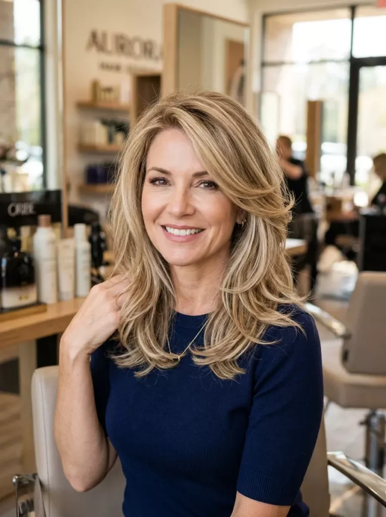 Layered Blonde Haircuts for Women Over 40