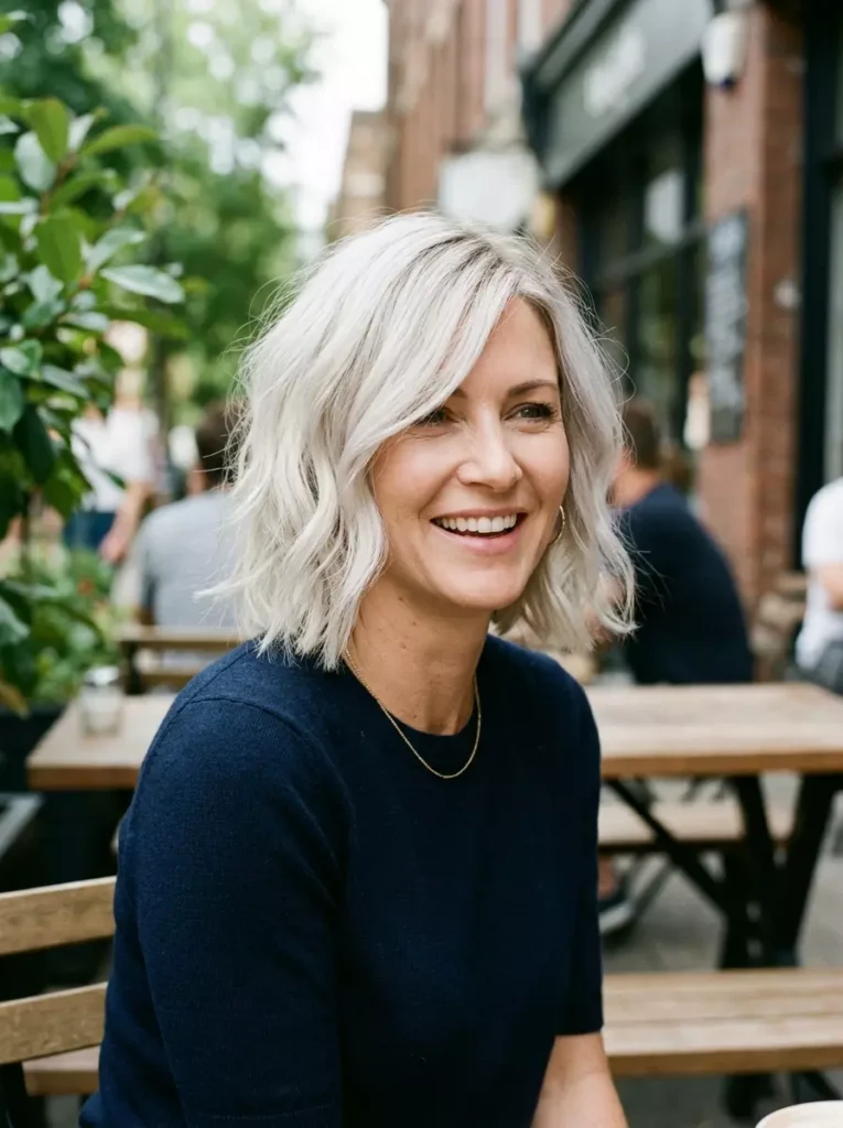 Platinum Blonde Hairstyles Over 40
