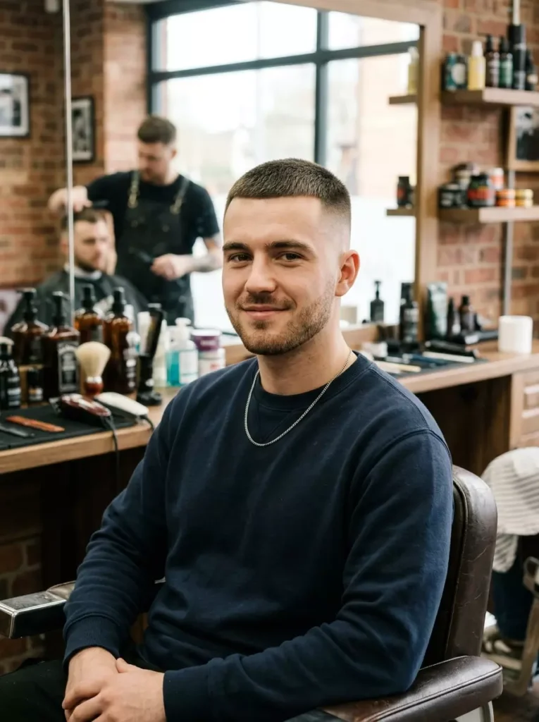 Straight Hair Buzz Cut Men