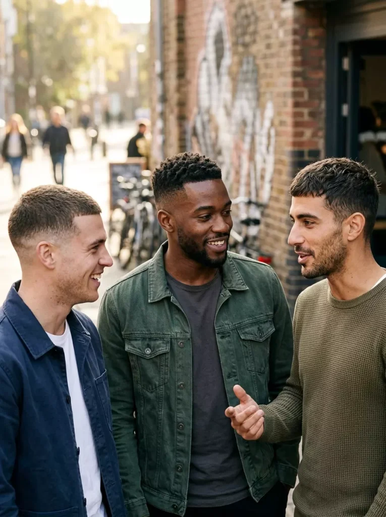Textured Buzz Cut Men